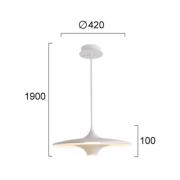 LED-pendellampe Rene, hvid, Ø 42 cm, metal