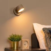LED-væglampe Gian, taupe, bredde 11 cm, metal