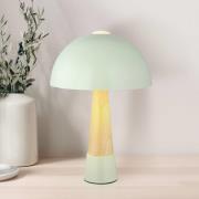 Bordlampe Paulin, grøn mat/trælook, metal, højde 36,5 cm