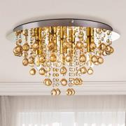 Loftlampe London, Ø 46 cm, 5 lyskilder, guldfarvet, akrylglas