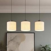LED-hængelampe Thea, længde 74 cm, 3 lyskilder, creme/sort mat