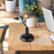 Bordlampe Antique, røglignende/sort mat, højde 37 cm