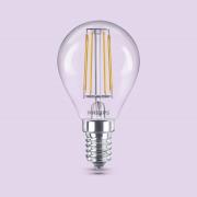 Philips LED-pære E14 P45 4,3W 470lm 2700K filament 3-pak