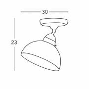 Kolarz Loftlampe Nonna Ø 30 cm hjort guldfarvet kant glat