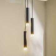 Pendellampe Baton, sort, 3 lyskilder