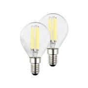 LED-pære dråbe E14 2,5W klar 3000K 525lm energiklasse 2er