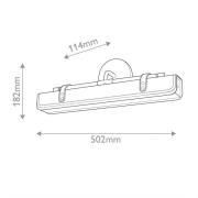LED-væglampe VALISE, sort/gammel messing, 50 cm kunstlæder