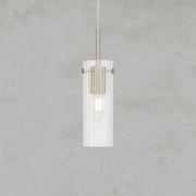 Hængelampe Tibia, stik, klar/nikkel, Ø 7 cm