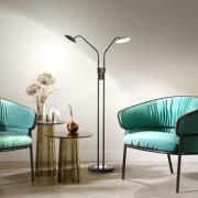 LED-gulvlampe Tallri sort Højde 135 cm 2 lyskilder CCT Touchdim
