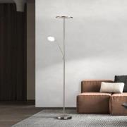 LED-gulvlampe Sorento nikkel Højde 182 cm 2 lyskilder CCT Touchdim