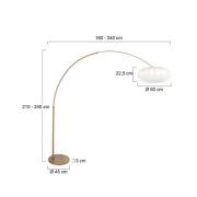 Bue-gulvlampe Sparkled Light bronze/hvid, 240 cm, silke