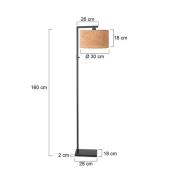 Gulvlampe Stang, sort/brun, højde 160 cm, kork