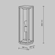 Maytoni sokkellampe Cell, grafit, aluminium, højde 50 cm, IP54
