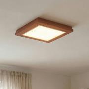 Loftlampe Tally, bredde 42 cm, terrakotta, træ, E27