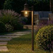 Lindby vejlampe Eloretta, rust, 110 cm, stål, IP44, E27