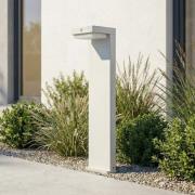 Lindby LED-solcellelampe Eleazar, hvid, aluminium, sensor