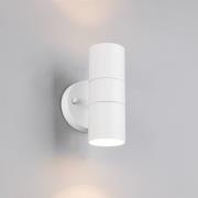 Udendørs væglampe Turia, hvid mat, højde 16 cm, metal