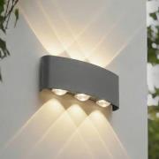Lindby udendørs LED-væglampe Ithan, 3 lyskilder, antracit, 17 cm