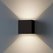 Udendørs LED-væglampe Calpino 3, sort, bredde 10 cm, 2 lyskilder