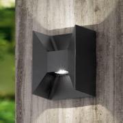 udendørs LED-væglampe Morino, hvid, højde 18 cm, metal