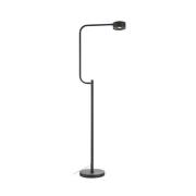 LED-gulvlampe Hugo, sort, jern, højde 130 cm, dæmpbar.