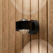 Udendørs LED-væglampe Treviolo, sort, udhæng 12 cm, 2 lyskilder