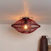 GOOD & MOJO Loftlampe Maui, rød, Ø 50 cm, bambus, E27