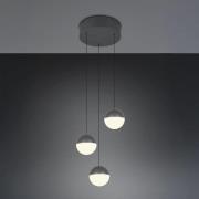 LED-hængelampe Senta, antracit, Ø 25 cm, 3 lyskilder (3.000 K).