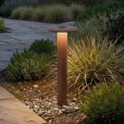 Lucande LED-gadelampe Haloa, brun/rustfarvet, højde 50 cm, IP54