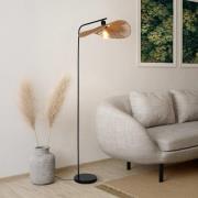 Gulvlampe Siruela, brun, højde 160 cm, papirreb, E27