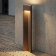 Lucande LED-gadelampe Kaholo, brun, 90 cm, IP44