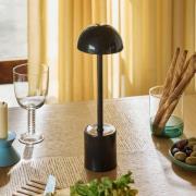 LED-bordlampe med batteri, Taten, sort, højde 30 cm, metal