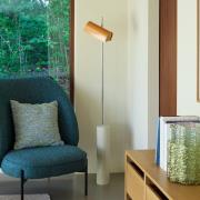 LED-gulvlampe Reflector, orange, højde 160 cm, jern