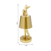 KARE LED-batteridrevet bordlampe Animal Rabbit, guld, IP54, 29 cm