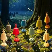 KARE LED-batteridrevet bordlampe Animal Rabbit, grøn, IP54, 29 cm