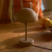 LED-batteridrevet bordlampe Ellen To-Go, brun, aluminium