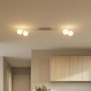 Loftlampe Imelo, cremefarvet, 4 lyskilder, glas, længde 140 cm