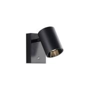 LED-væglampe Melina, sort, udhæng 12 cm, metal, dæmpbar