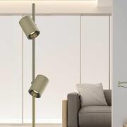 LED-gulvlampe Melina, olivengrøn, højde 162 cm, metal, dæmpbar