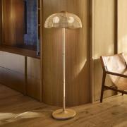 MARKET SET Gulvlampe Coquillage, flettet rør/træ, E27