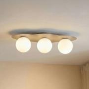 Loftlampe Cloud, beige, 3 lyskilder, glas, længde 51 cm, G9