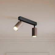 Loftspot Tune, 2 lyskilder, brun, metal, længde 44 cm