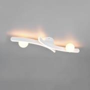 LED-loftlampe Napoli, hvid mat, længde 70 cm, metal CCT