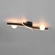 LED-loftlampe Napoli, sort mat, længde 70 cm, metal