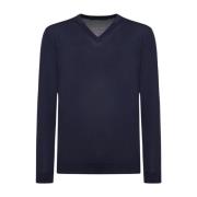 Navy Bl? Uld V-Hals Pullover