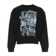 Sort bomuld i stor sweatshirt