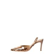 Sequin Slingback Sandal - Størrelse 36, Farve: Vanilje