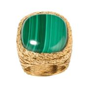 Miki Malachite guldbelagt ring