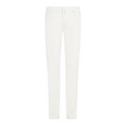 Slim-Fit Creme Linnedbukser