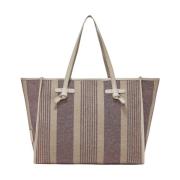 Stribet Canvas Shopper Taske Marcella